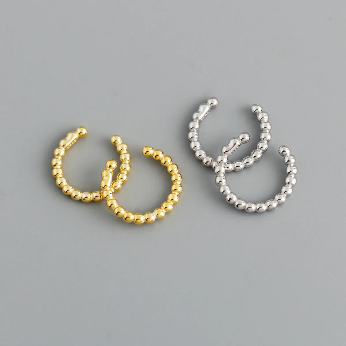 Women’s twist earrings-1 Pair Fashion C Shape Plating Sterling Silver Ear Clips