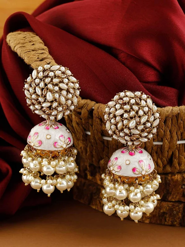 Women’s stud and hoop earrings-Ivory Daliha Jhumkis - EOSS