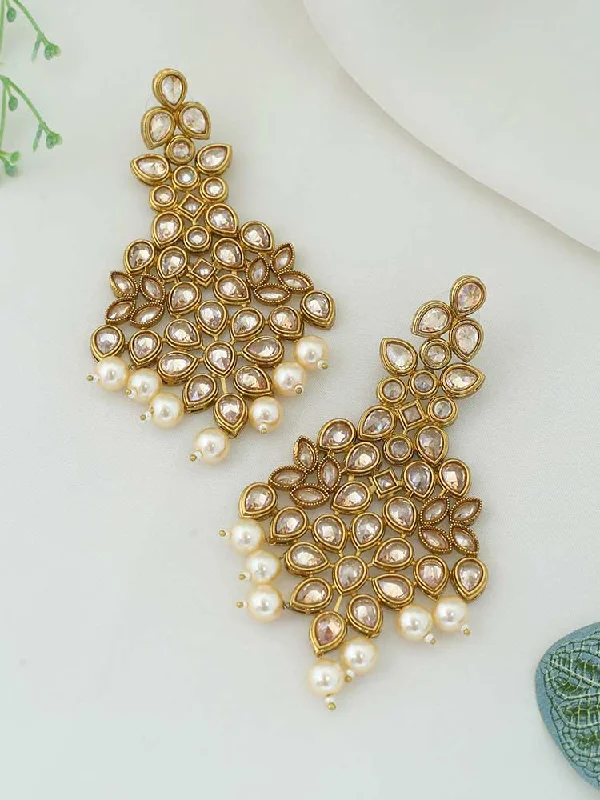 Women’s long earrings-Golden Karnam Dangler Earrings