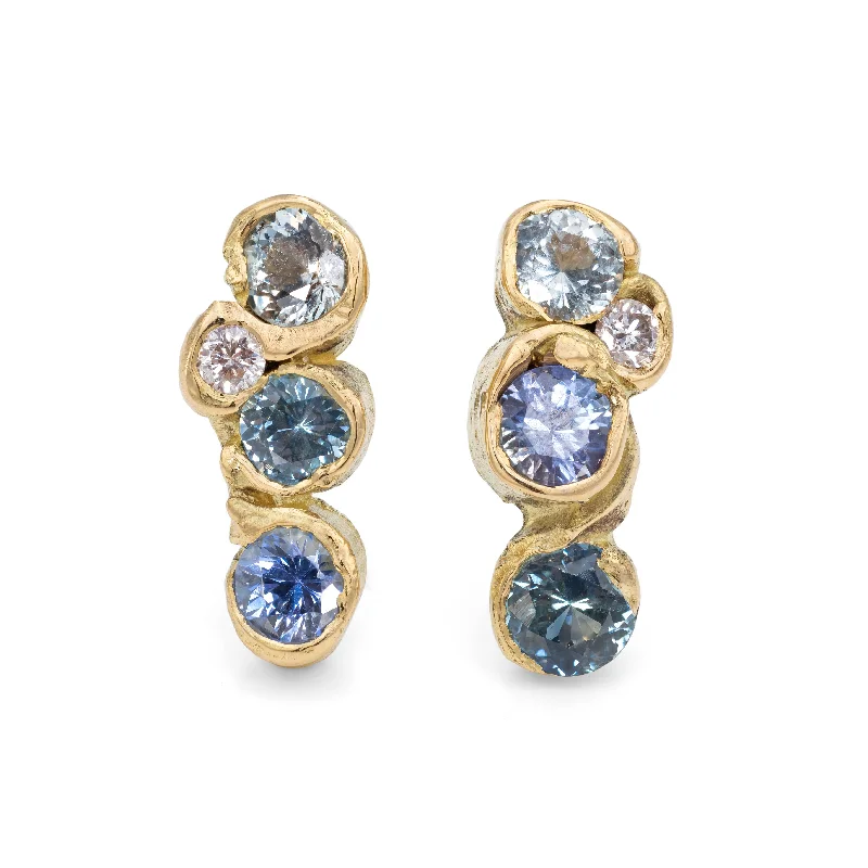 Women’s opal earrings-Cold Water Spiralis Studs