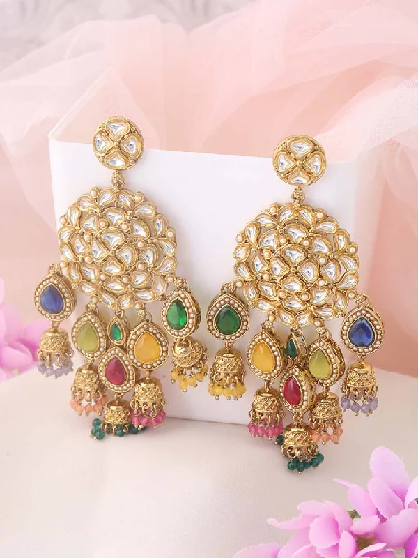 Women’s diamond earrings-Multicolor Lavanya Chandbalis