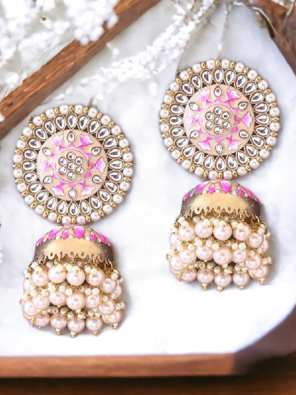 Women’s unique earrings-Golden Kritika Jhumkis - EOSS