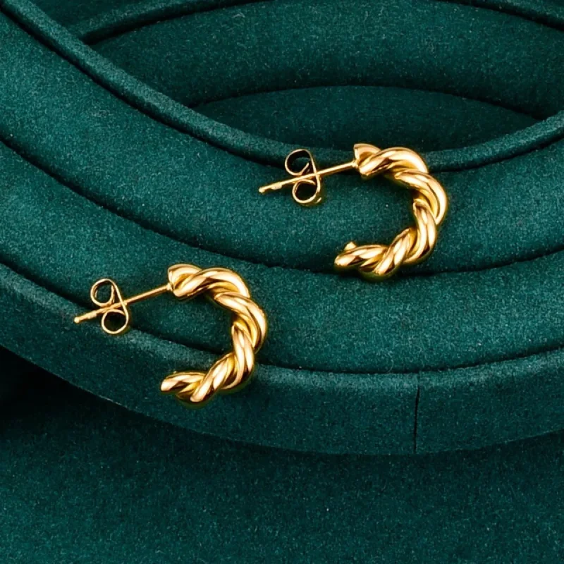 Women’s luxury earrings-Twisted Chunky Cuff Earrings