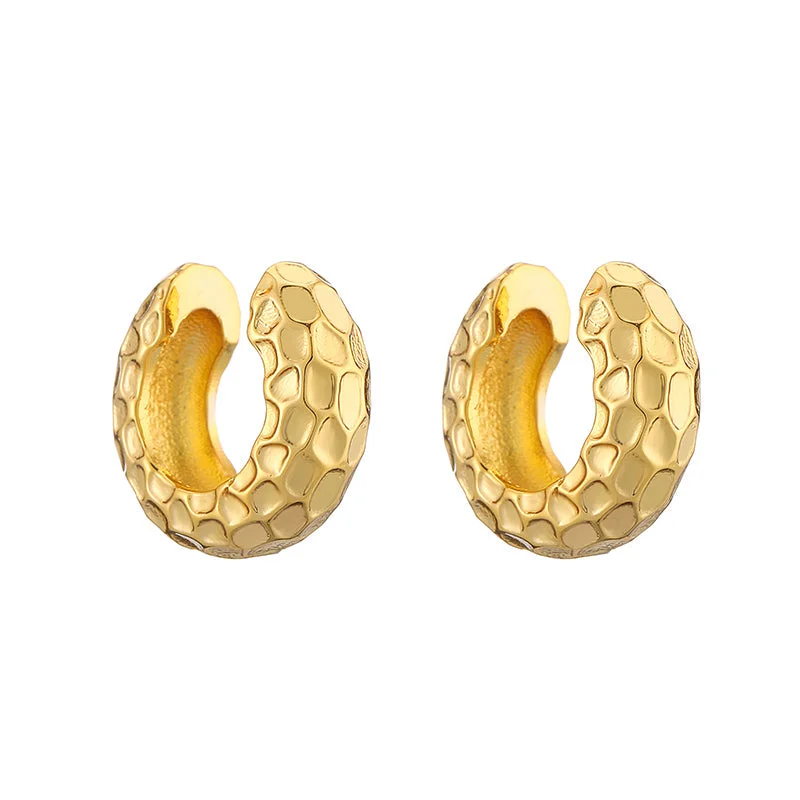 Golden Snake Print C- Shaped 1 Pair