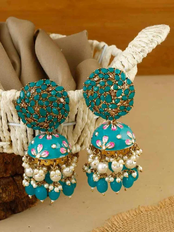 Women’s emerald earrings-Rama Daliha Jhumkis - EOSS