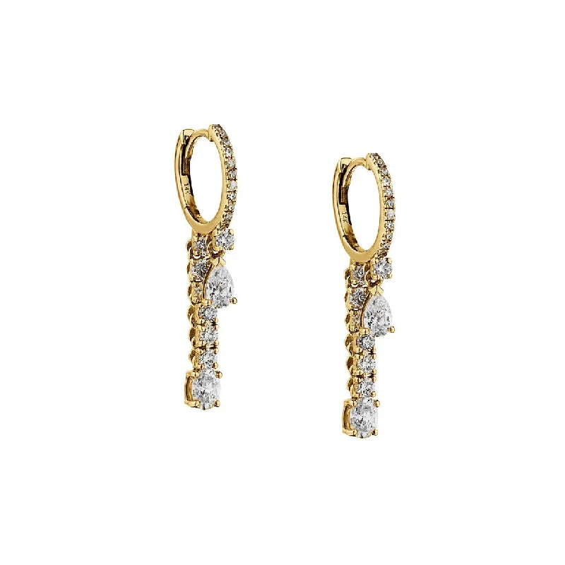 Women’s hoop and stud earrings-MULTI-SHAPED DIAMOND DROP EARRINGS