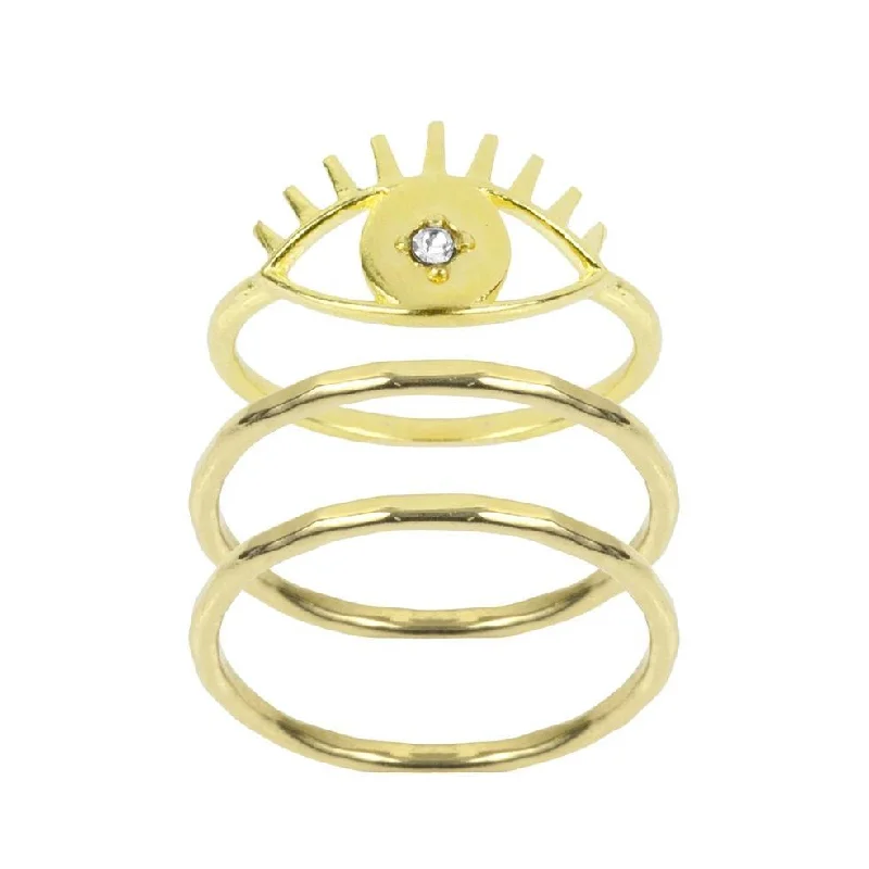 Women’s sapphire rings-Evil Eye Stack