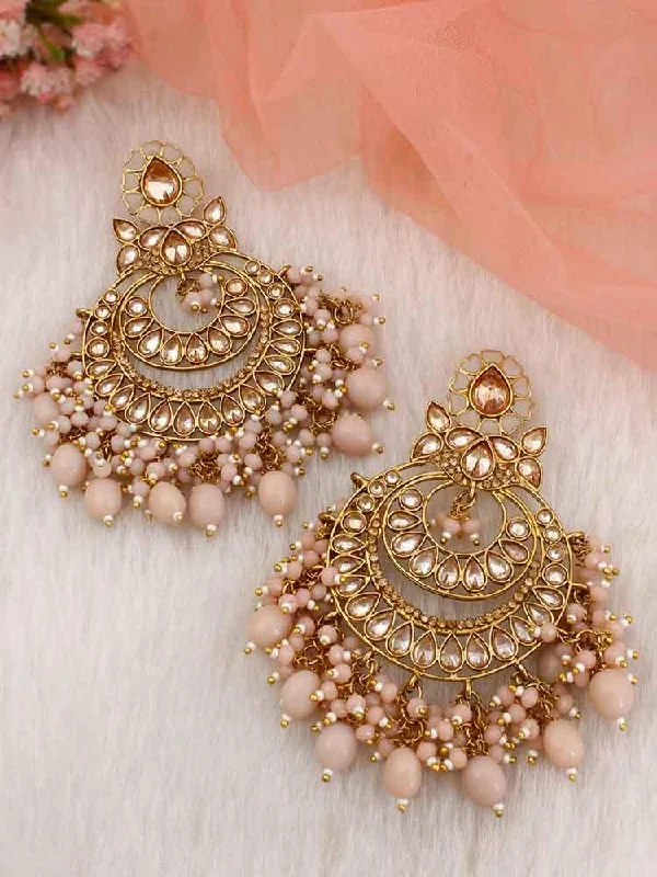 Women’s gemstone drop earrings-Crepe Jivika Chandbalis