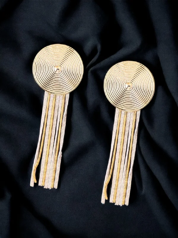 Women’s ruby earrings-Golden Fannie Tassels