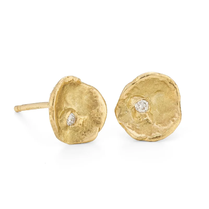 Women’s luxury gold earrings-Ice Flake Studs 18ct Yellow