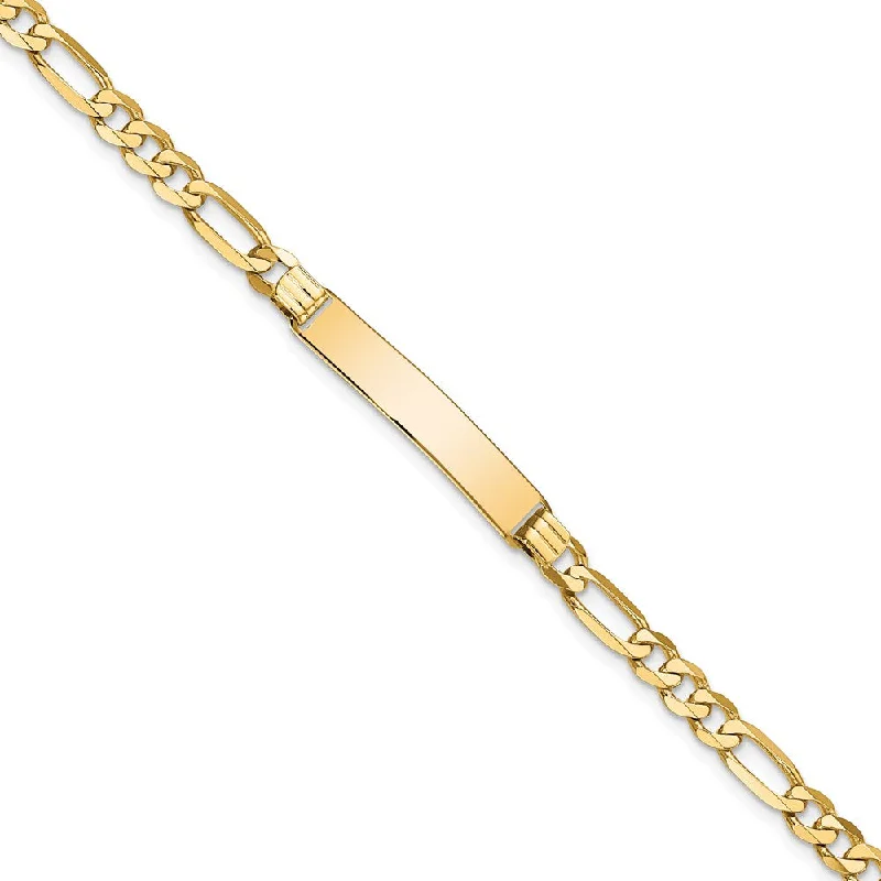 Women’s stackable bracelets-14k Flat Figaro Link ID Bracelet-WBC-LID76-7