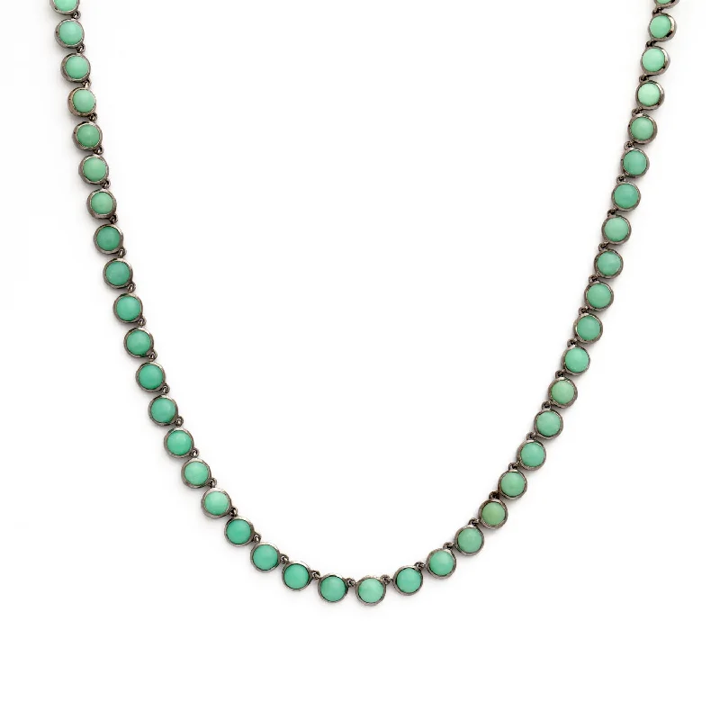 Women’s vintage pendant necklaces-Chrysoprase Mini Dot Riviere Necklace