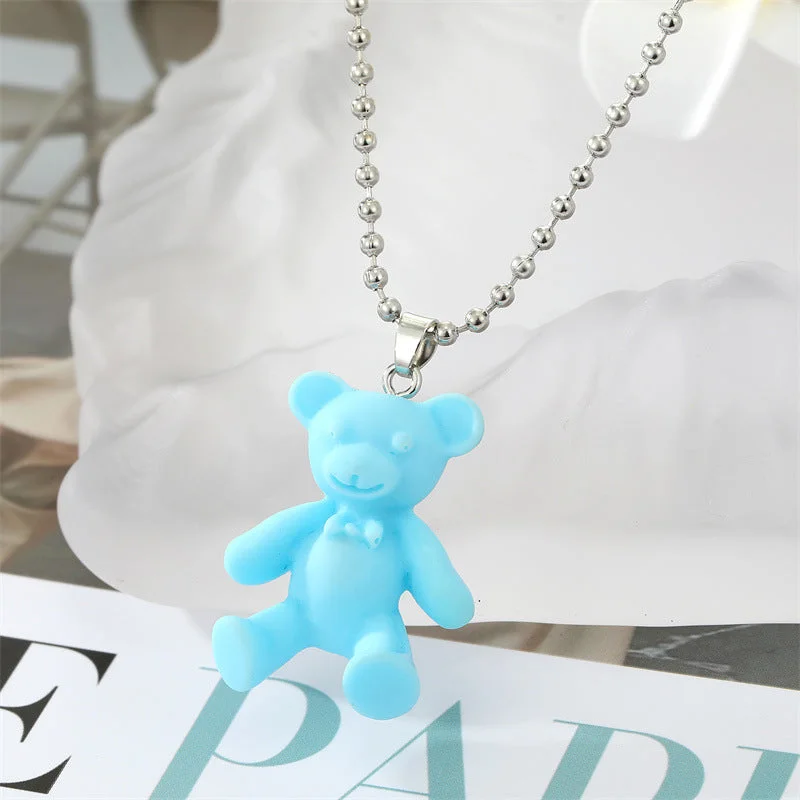 4 Blue Bear (Bead Necklace)