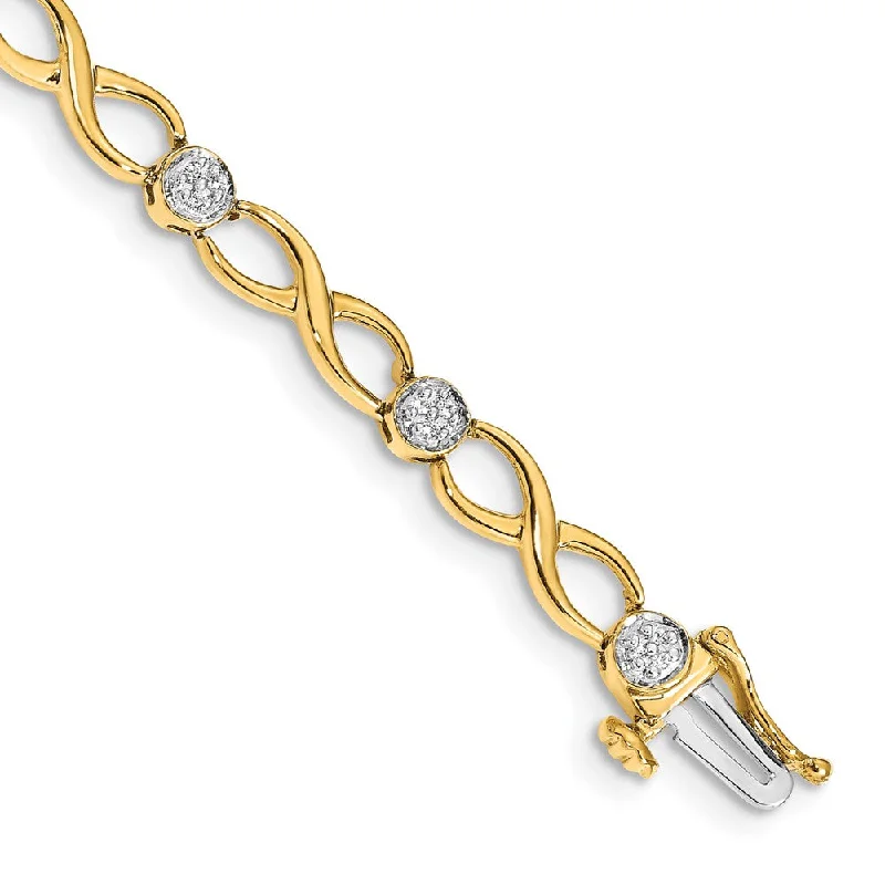 Women’s minimalist bangles-14k Diamond Infinity Bracelet-WBC-BM4631-013-YA