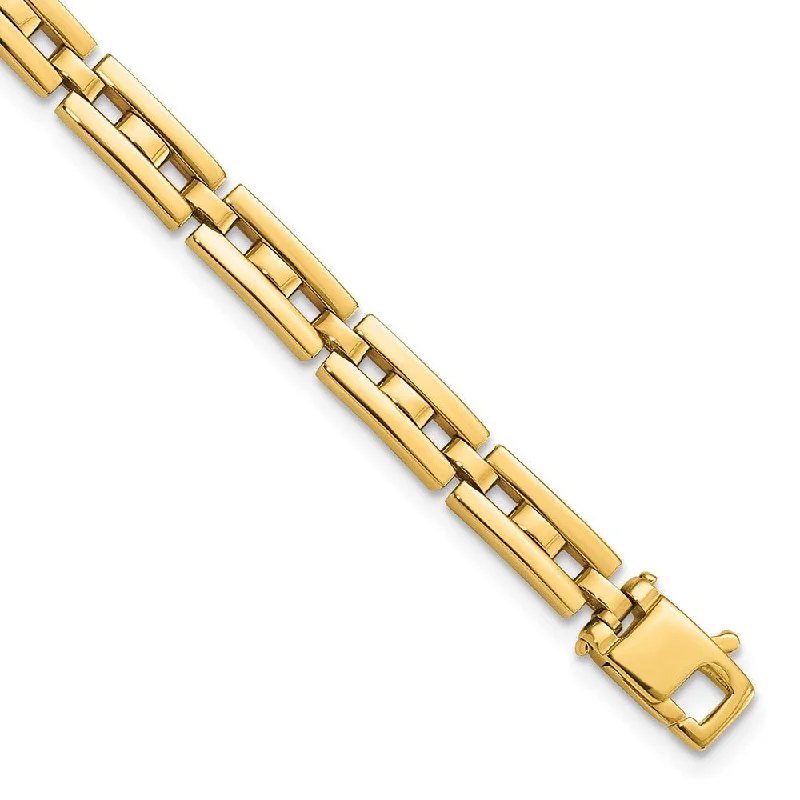 Women’s jeweled bracelets-14k Gold Polished Link Bracelet-WBC-GB249-8.25