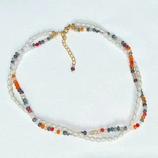 Beaded Pearl Winding Necklace