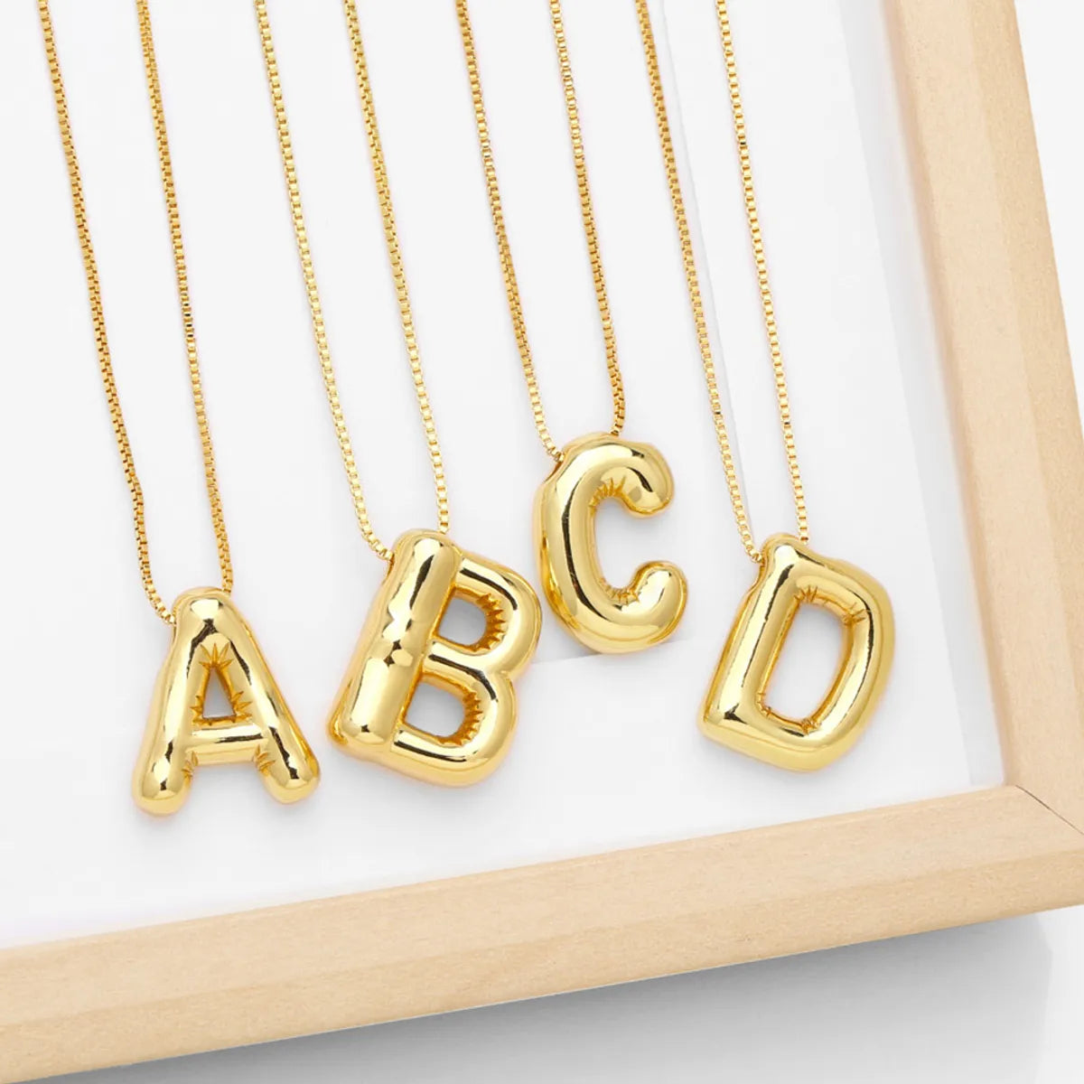 Women’s bridal diamond necklaces-Simple Style Letter Copper Plating Pendant Necklace