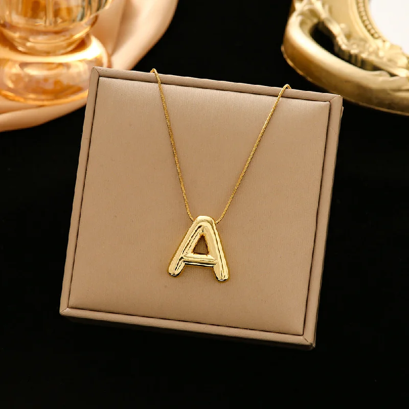 337 Letter a Snake Bones Chain-Gold