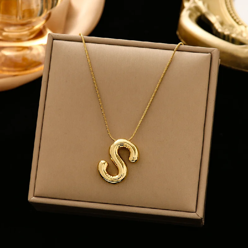 337 Letter S Snake Bones Chain-Gold