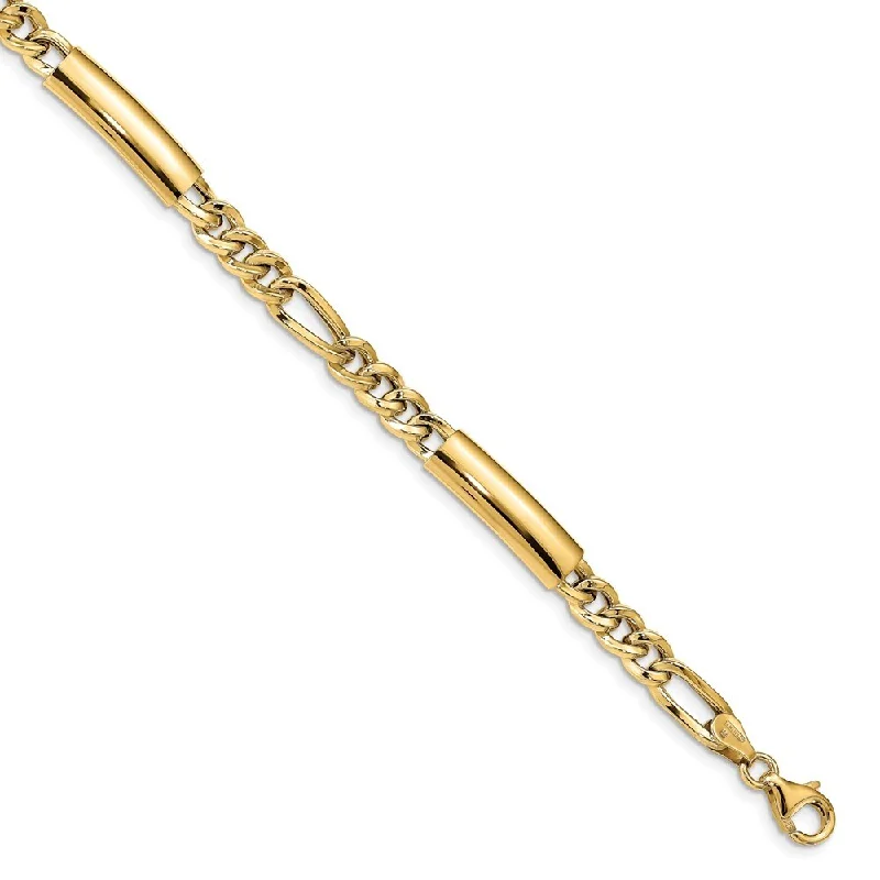 Women’s chunky bracelets-14k Yellow Gold 6.11mm Men's Polished Fancy Link Bracelet, 8.5"