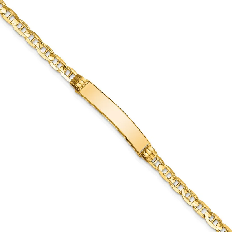 Women’s birthstone bracelets-14K Anchor Link ID Bracelet-WBC-LID60-7