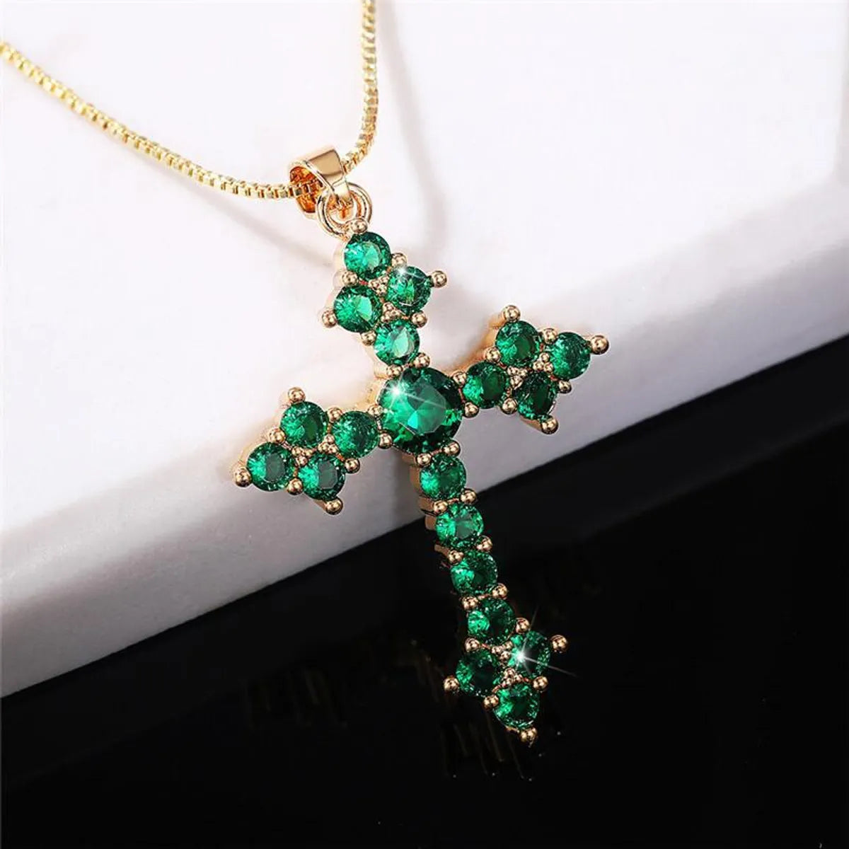 Women’s layered necklaces-1 Piece Fashion Cross Alloy Plating Zircon Women's Necklace