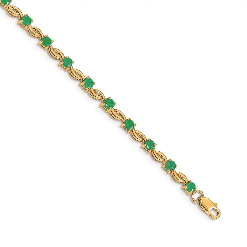 Women’s multicolor bracelets-14k Emerald Bracelet-WBC-BM4480-EM-Y