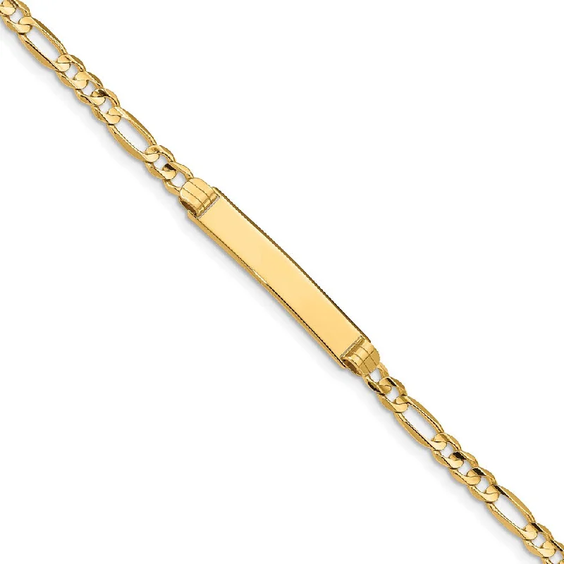 Women’s wedding bracelets-14k Figaro ID Bracelet-WBC-FG100ID-8