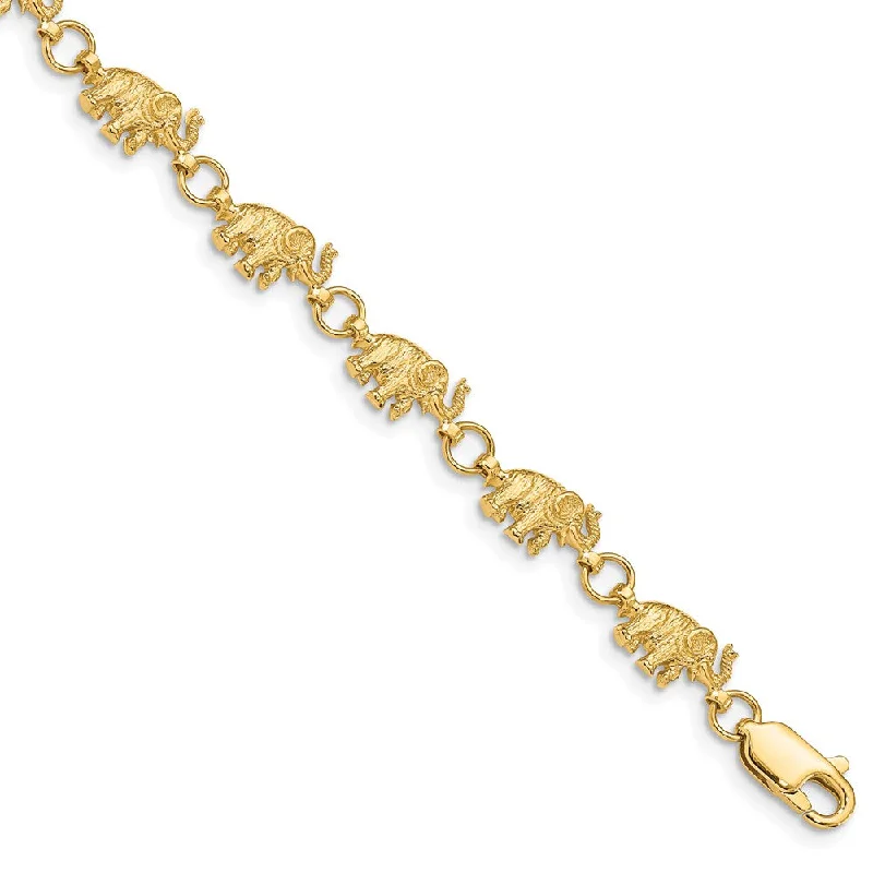 Women’s simple bracelets-14k Elephant Bracelet-WBC-FB397-7