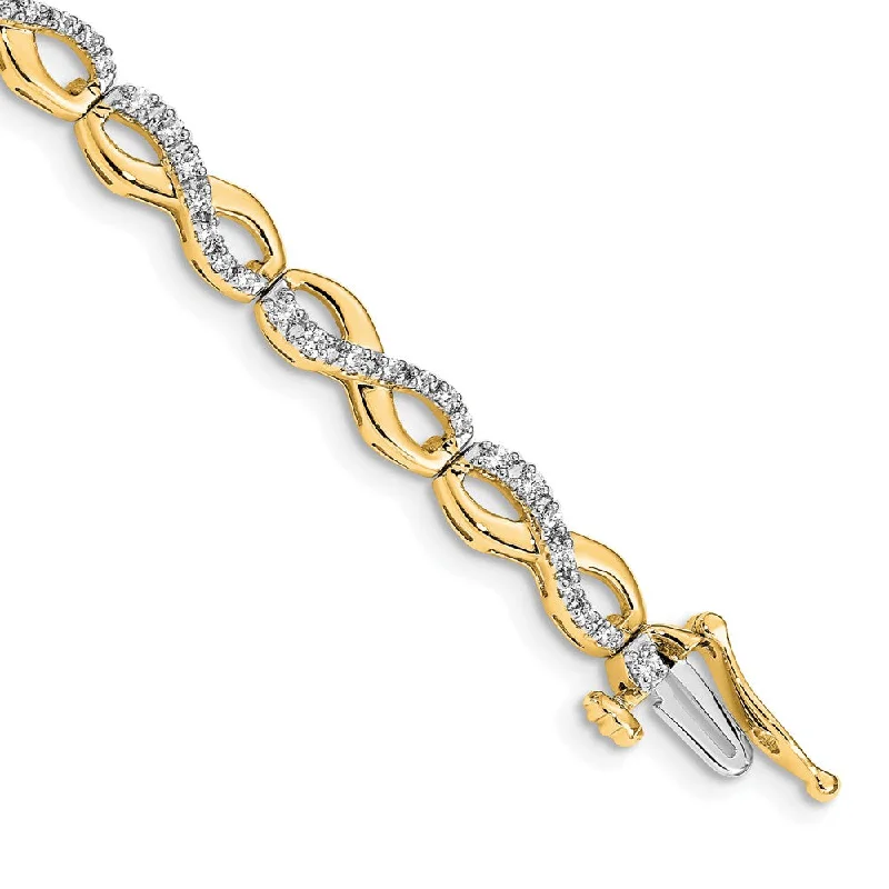 Women’s beaded bracelets-14k Diamond Infinity Link Bracelet-WBC-BM4636-100-YA