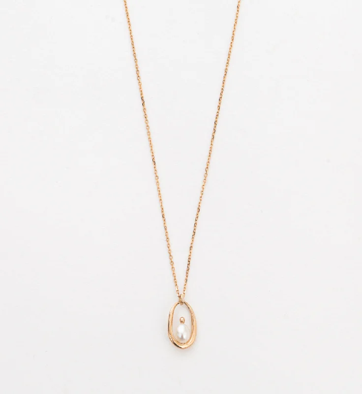 Women’s vintage charm necklaces-Pearl Droplet Necklace