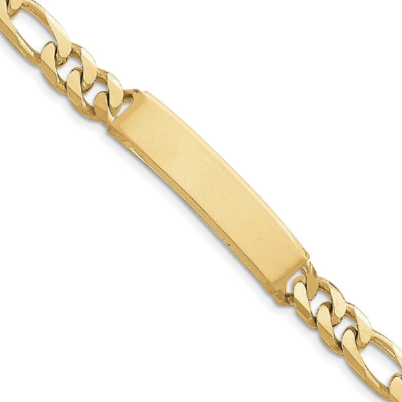 Women’s modern bangles-14k Figaro ID Bracelet-WBC-LK109ID-8