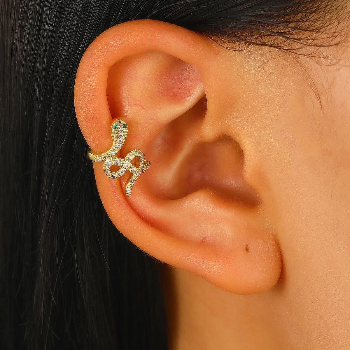 Women’s long earrings-1 Piece Elegant Snake Copper Ear Cuffs