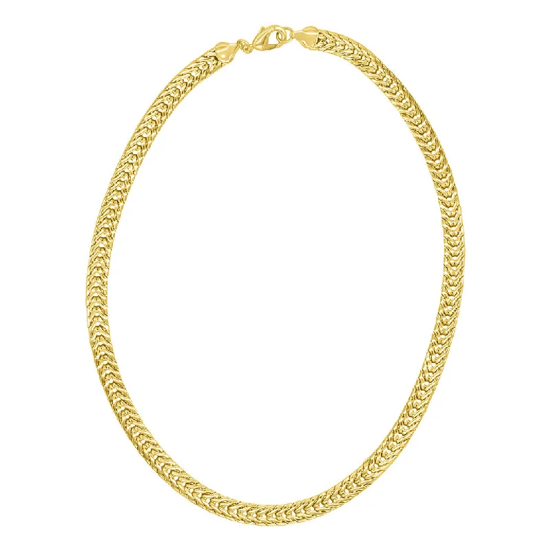 Women’s luxury necklaces-14k Gold Plated Wheat Herringbone Chain Necklace