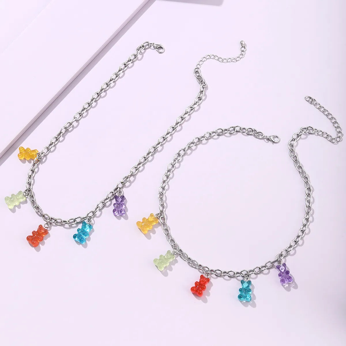 Women’s luxury pendant necklaces-Cute Cartoon Transparent Bear Pendant Necklace Wholesale Gooddiy