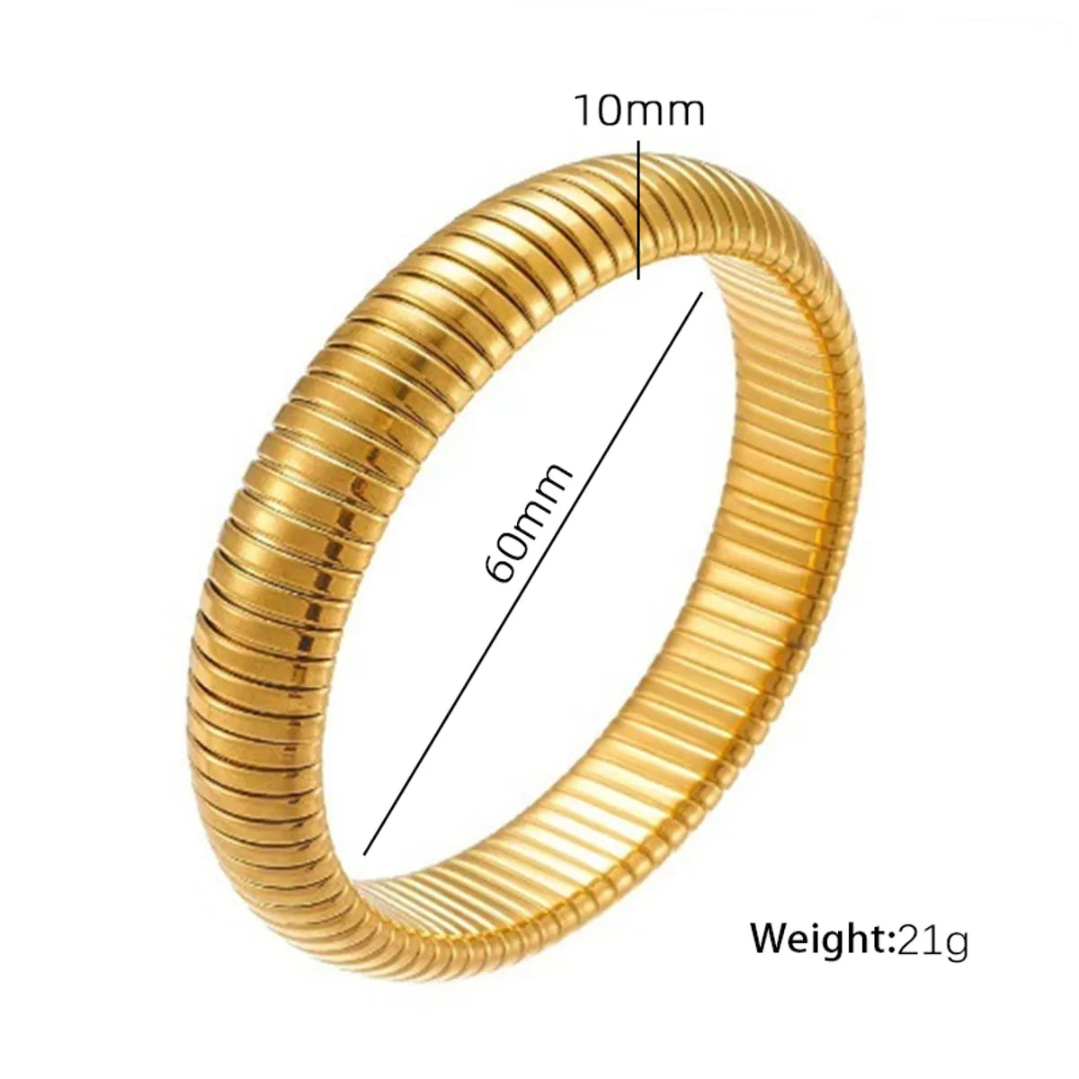 10mm Wide (Ring Size 60mm) Sz01 Gold