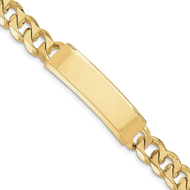 Women’s multicolor bracelets-14k Hand-polished Curb Link ID Bracelet-WBC-LK120ID-8