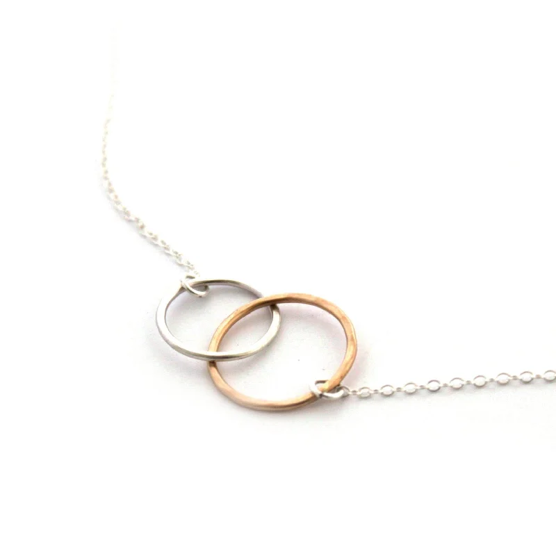 Women’s ruby necklaces-Kissing Circles necklace