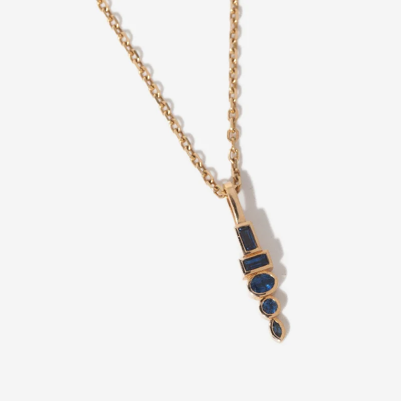 Women’s luxury gold necklaces-Sapphire Monroe Totem Pendant