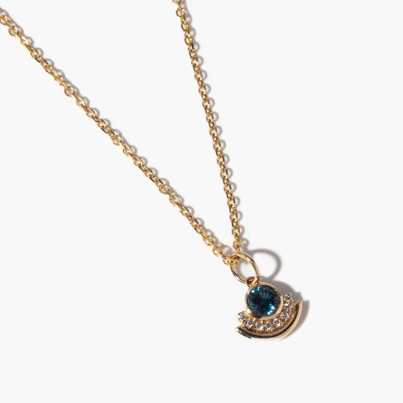 Women’s layered chain necklaces-Montana Sapphire Arc Charm