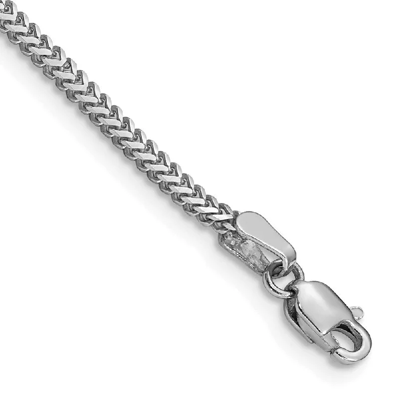 Women’s engraved bracelets-14k White Gold 1.4mm Franco Chain Bracelet, 7"