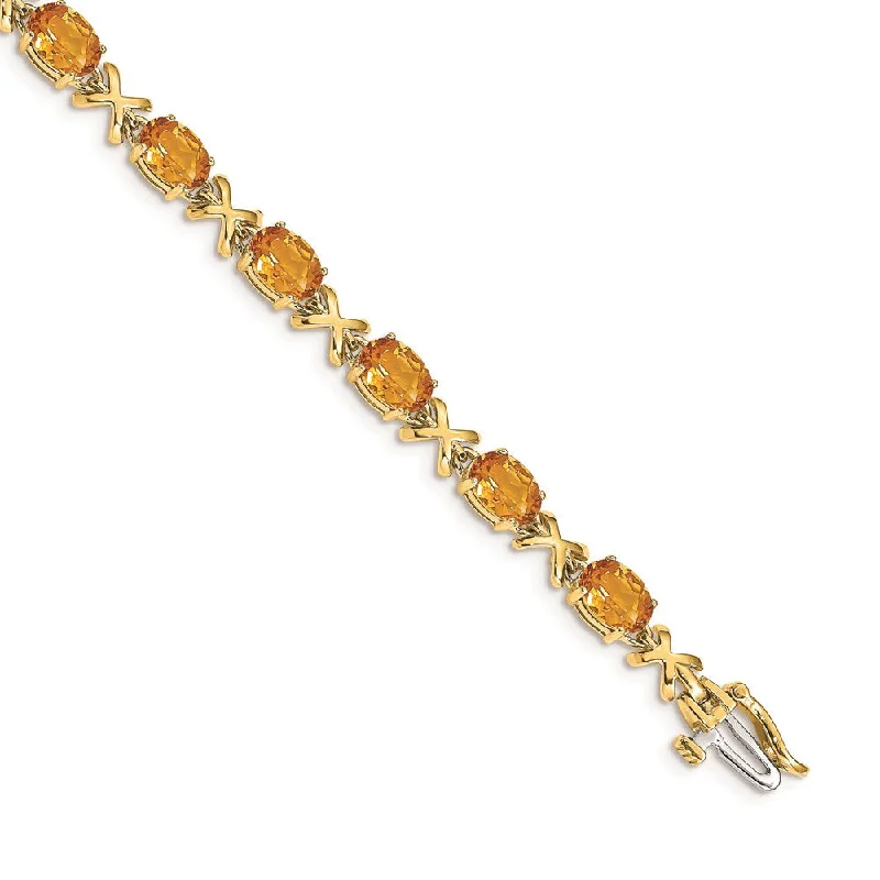 Women’s butterfly bracelets-14k Citrine Bracelet-WBC-BM4499-CI-Y