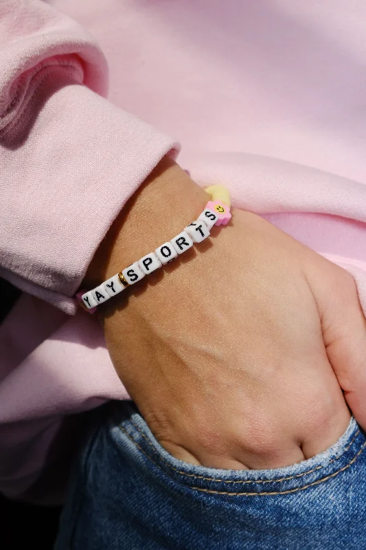 Women’s stackable bracelets-Yay Sports Inspirational Beaded Bracelet