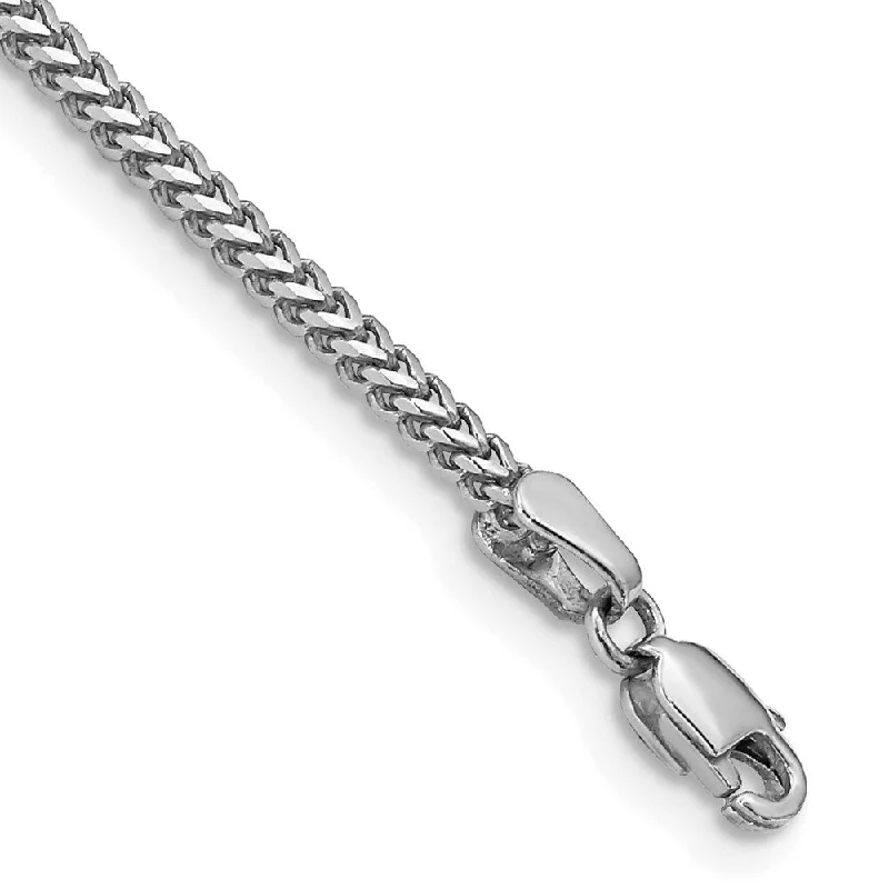 Women’s personalized bangles-14k White Gold 1.5mm Franco Chain Bracelet, 7"