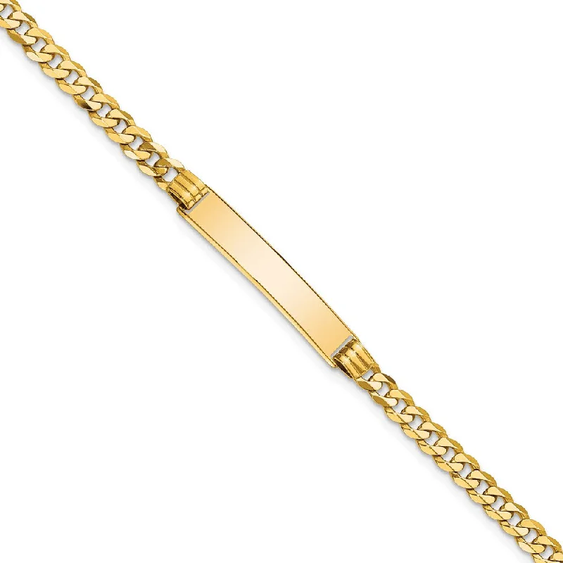 Women’s minimalist bracelets-14K Curb Link ID Bracelet-WBC-LID61-7