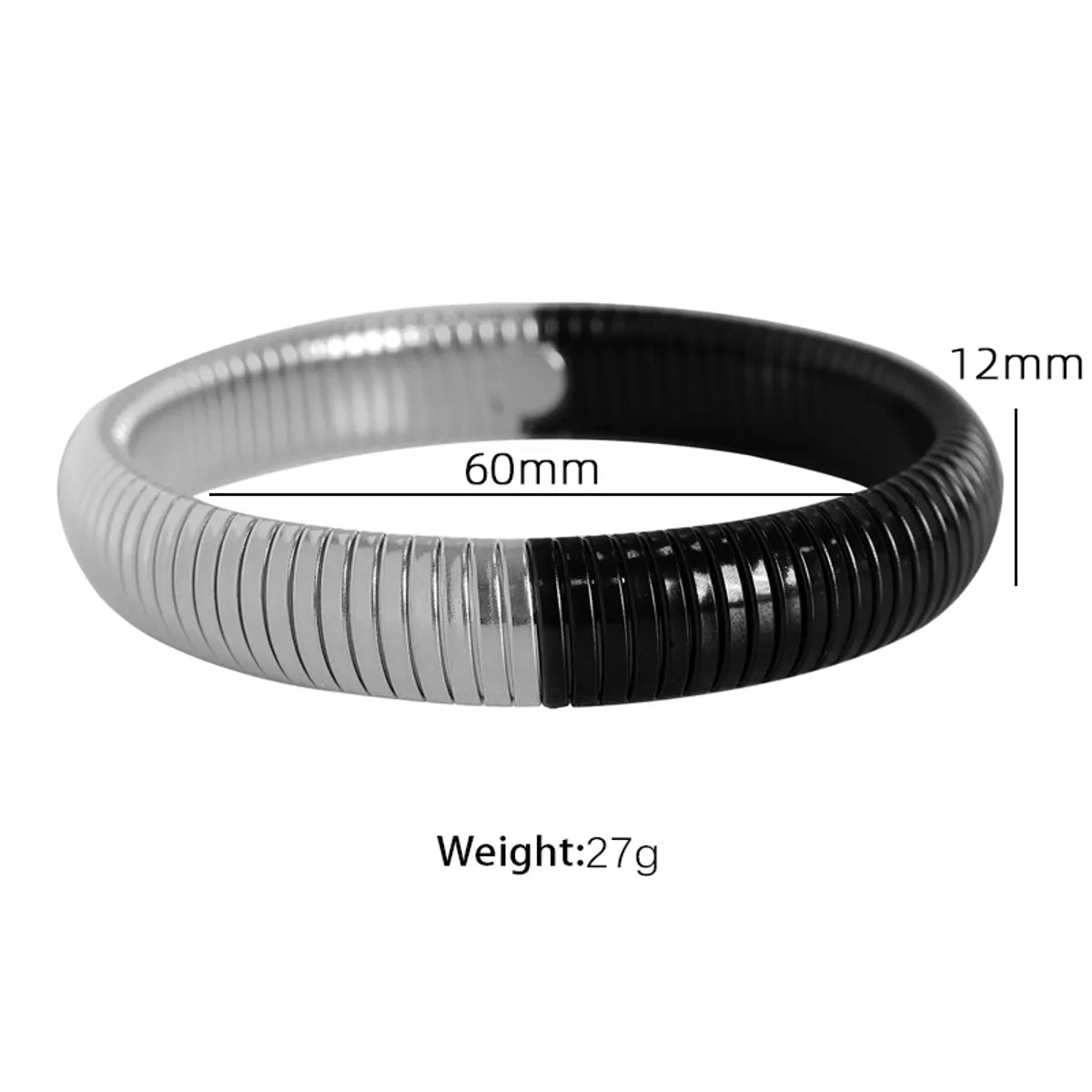 12mm Wide (Ring Size 60mm) Sz12 Steel Black