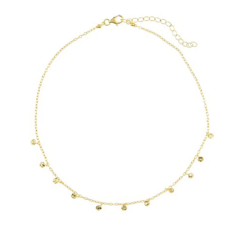 Women’s heart-shaped necklaces-14k Gold Plated Confetti Choker Necklace