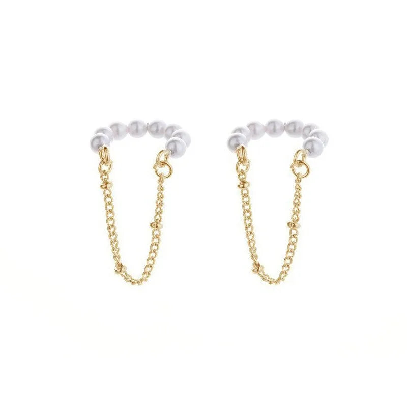 Pearl Tassel Ear Clip (Yellow Gold)