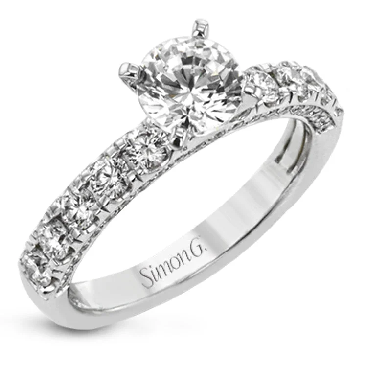 This wonderful band is a classic choice for a wedding band or stacking ring, set with .75 ctw of white diamonds.