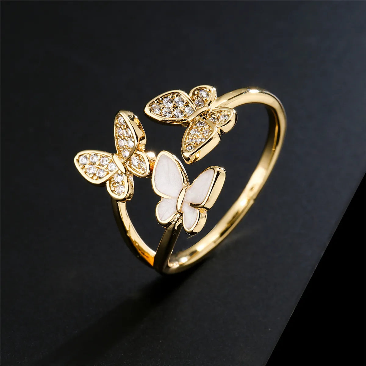 Women’s designer rings-Fashion Geometric Copper Zircon In Bulk